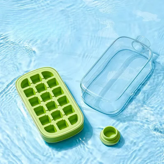 2-in-1 Ice Cube Bottle (800ml) with Built-in Ice Tray & Straw | Leakproof Summer Water Bottle