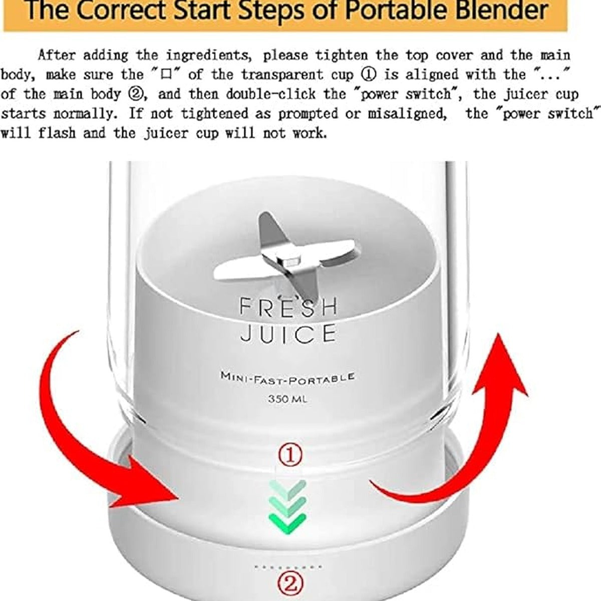 Portable USB Rechargeable Blender for Smoothies and Juices