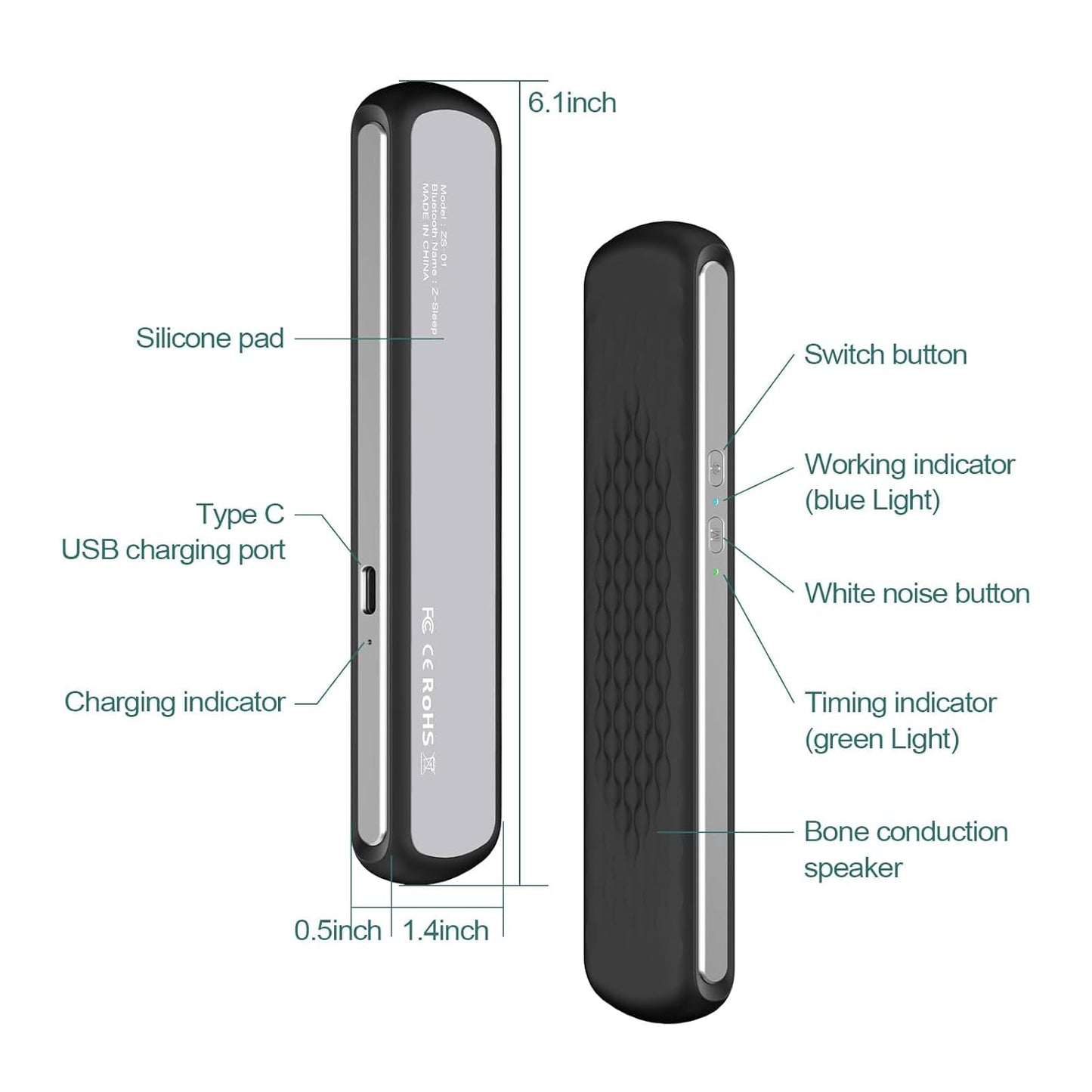 Bone Conduction Pillow Speaker | Bluetooth Under-Pillow Sleep Speaker for Private Audio & Deep Sleep
