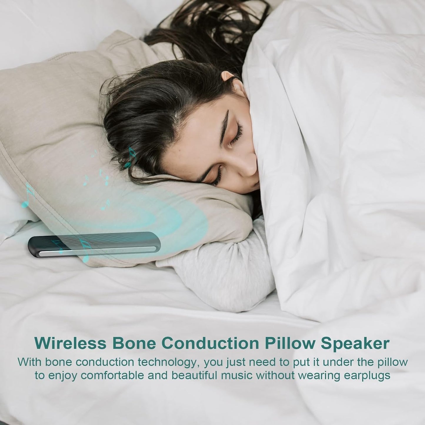 Bone Conduction Pillow Speaker | Bluetooth Under-Pillow Sleep Speaker for Private Audio & Deep Sleep