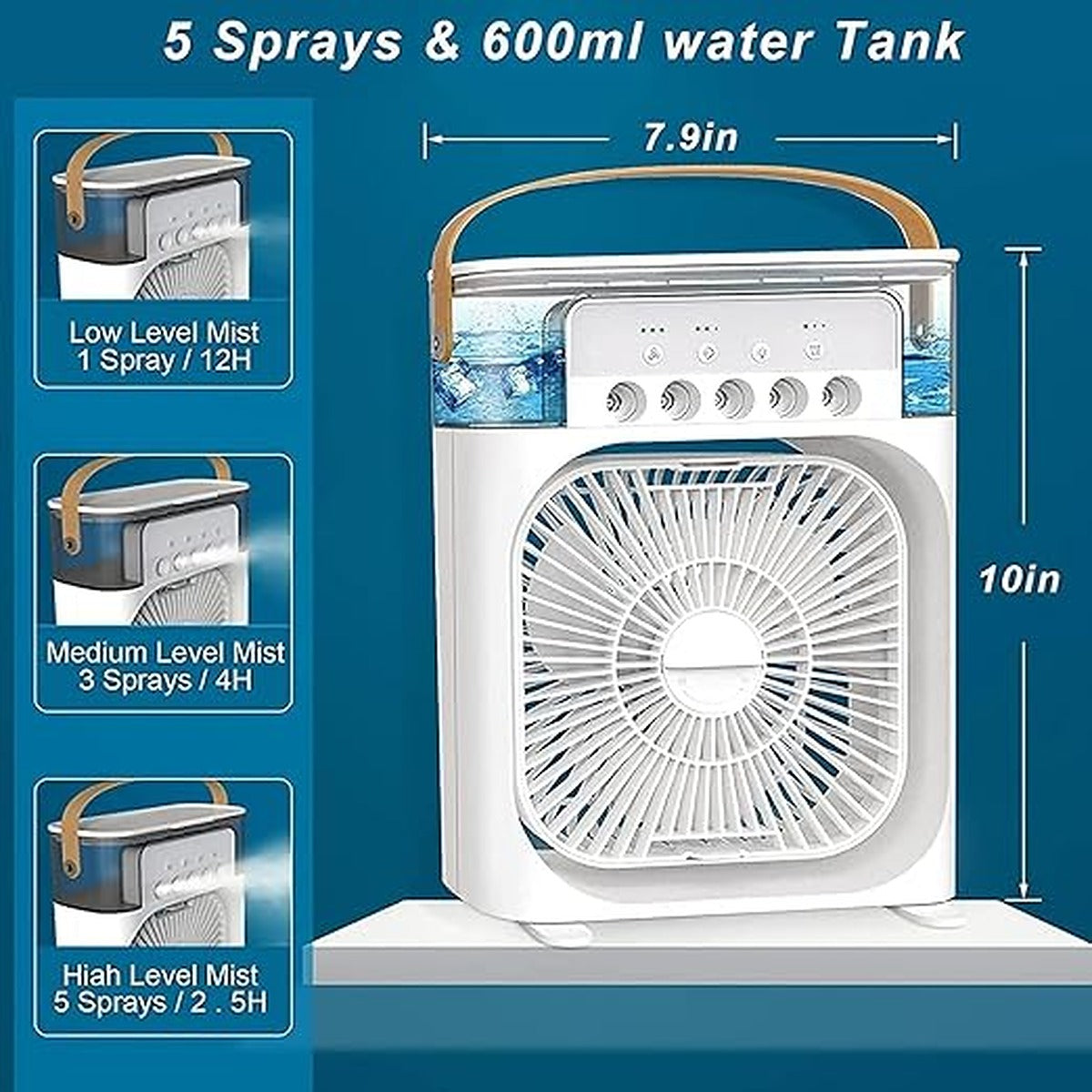 Portable Mini Air Cooler USB Personal Air Conditioner with Water Cooling