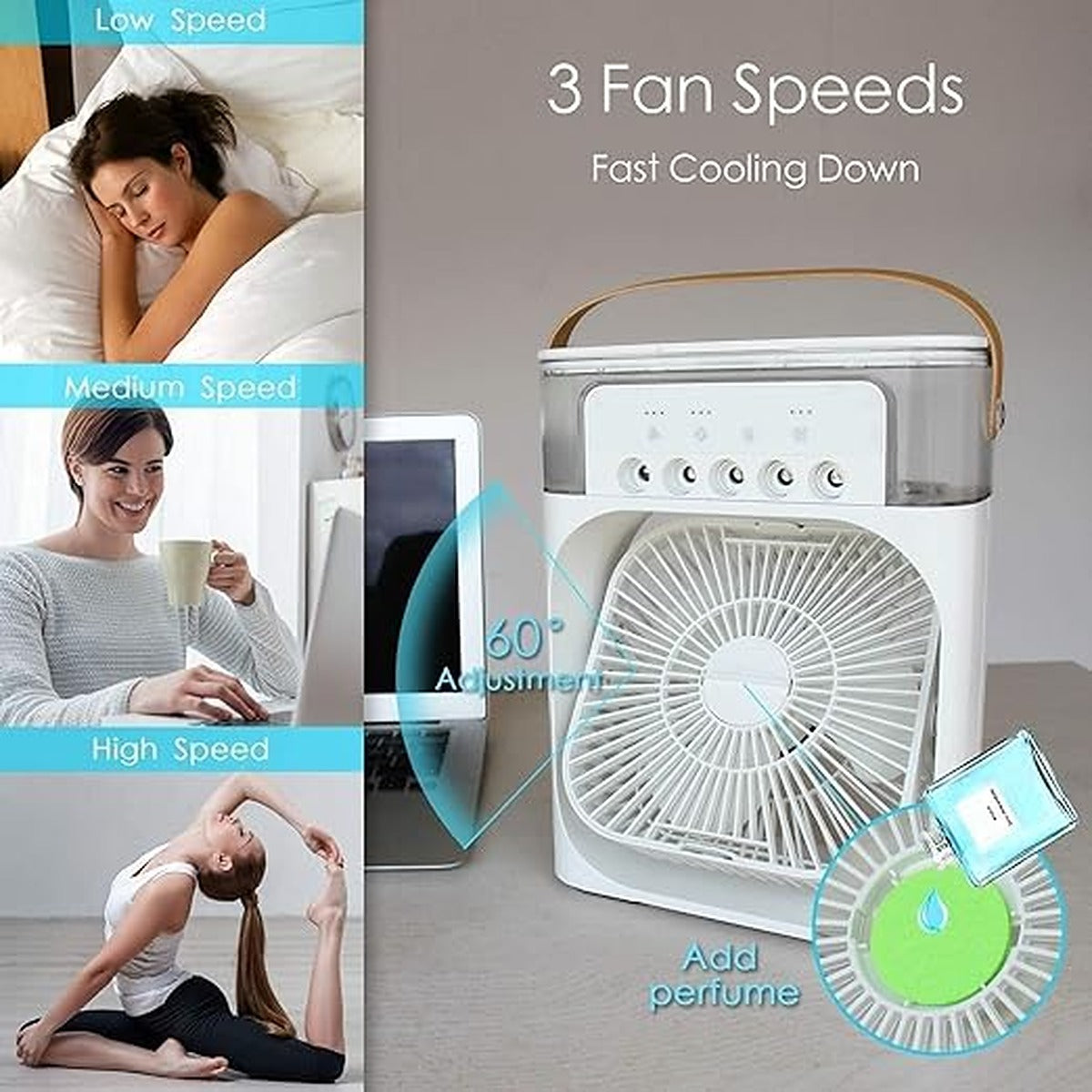 Portable Mini Air Cooler USB Personal Air Conditioner with Water Cooling
