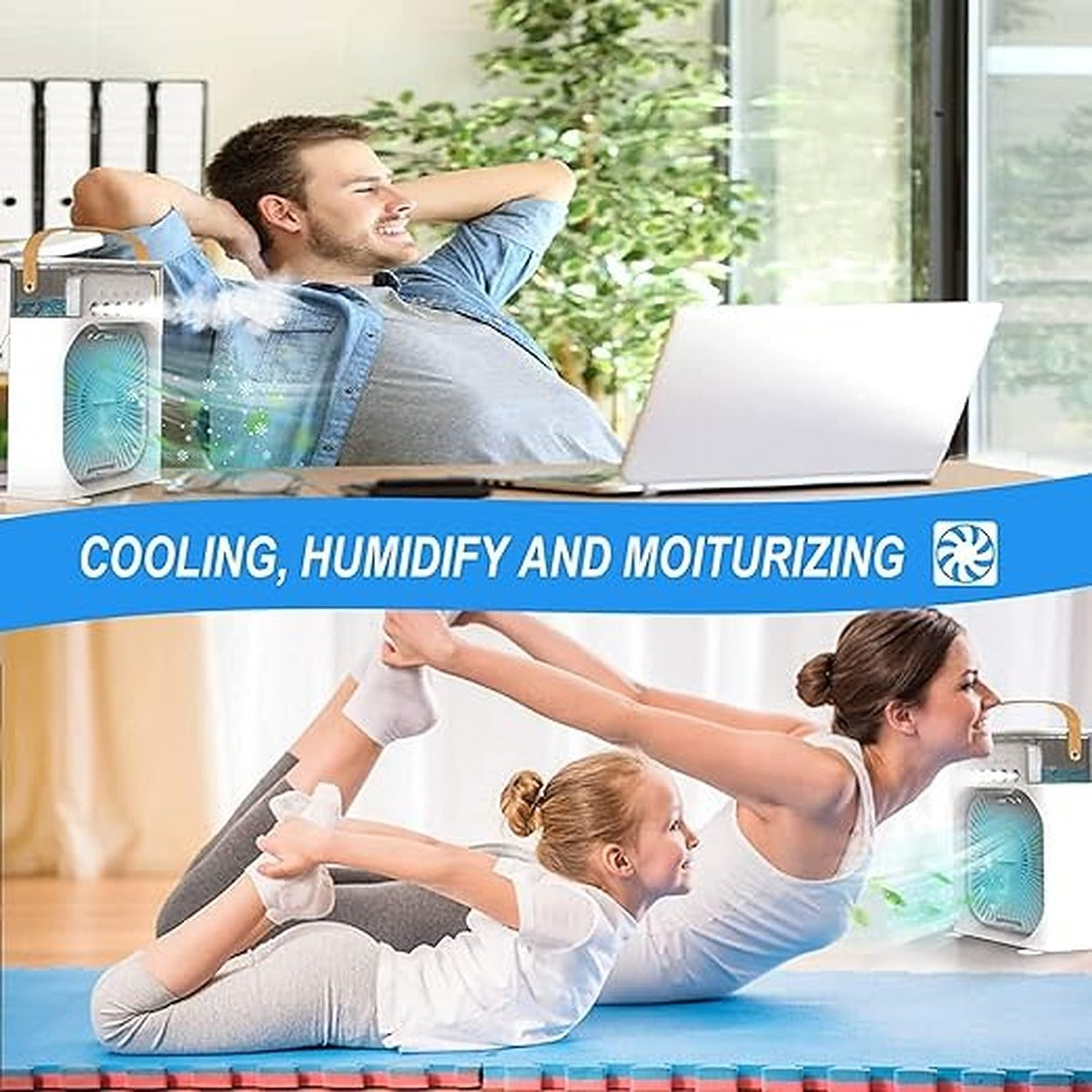 Portable Mini Air Cooler USB Personal Air Conditioner with Water Cooling