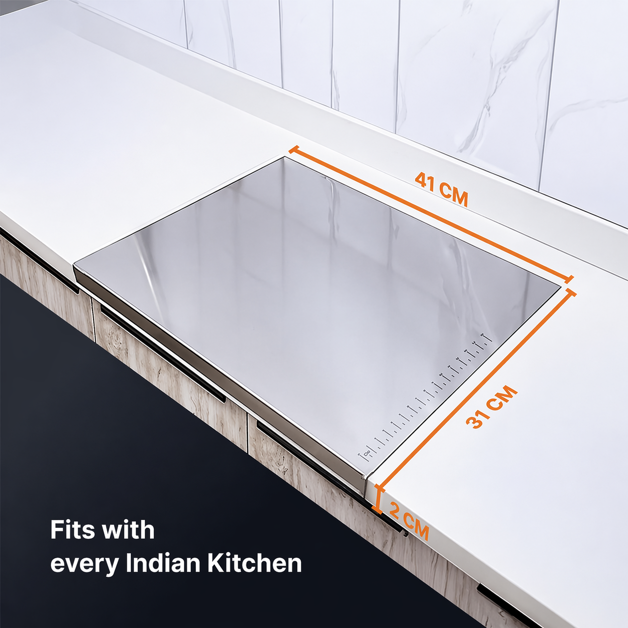Stainless Steel Chopping Board Double Sided Cutting Board for Kitchen