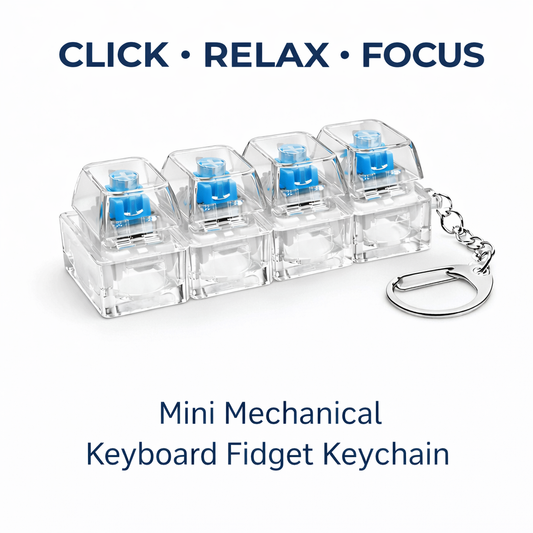 Mini Mechanical Keyboard Fidget Keychain 4 Clicky Switch Stress Relief Toy