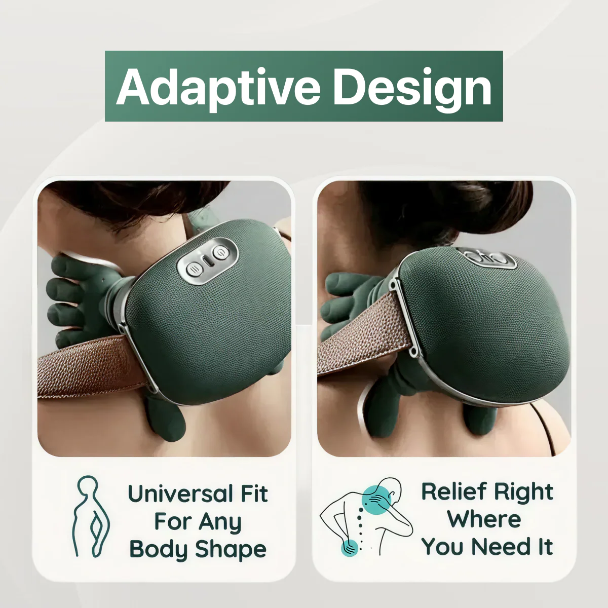 Wireless 4D Neck & Back Massager with Heat | Portable Deep Tissue Pain Relief