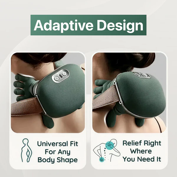 Wireless 4D Neck & Back Massager with Heat | Portable Deep Tissue Pain Relief