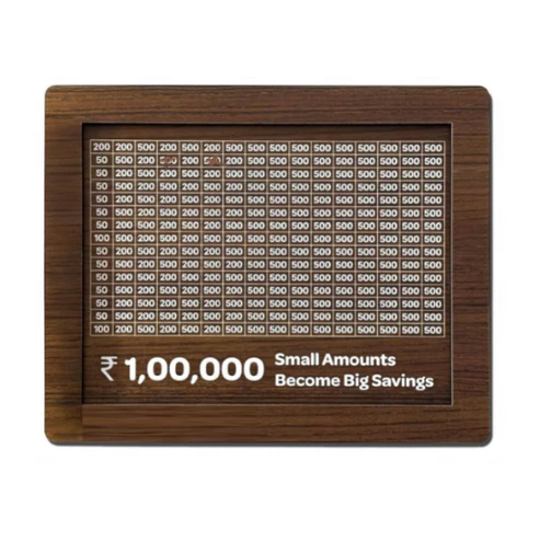 Wooden Piggy Bank Savings Box with Carved Design | DIY Money Saver Coin Bank for Kids & Adults