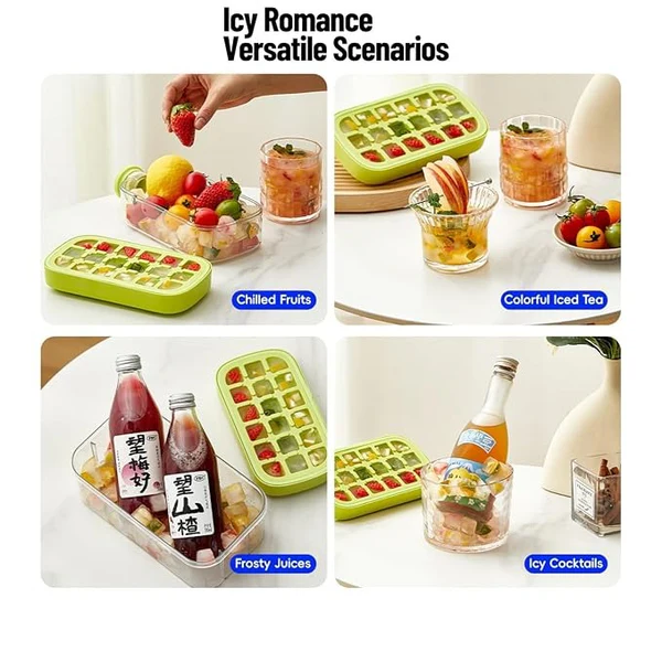 2-in-1 Ice Cube Bottle (800ml) with Built-in Ice Tray & Straw | Leakproof Summer Water Bottle