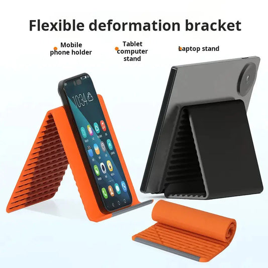 Flexible Silicone Foldable Phone Holder Stand with Aluminum Core for Desk & Travel