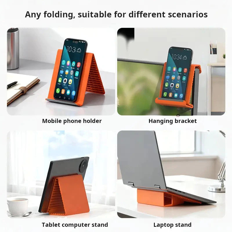Flexible Silicone Foldable Phone Holder Stand with Aluminum Core for Desk & Travel