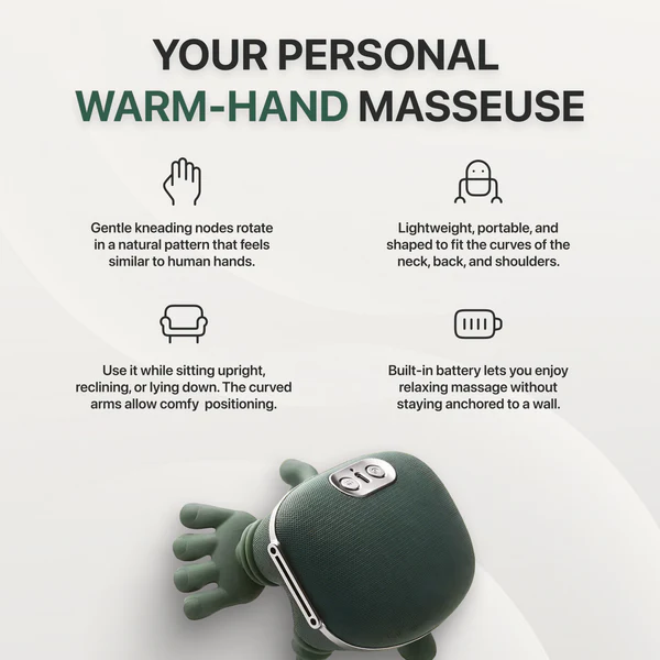 Wireless 4D Neck & Back Massager with Heat | Portable Deep Tissue Pain Relief